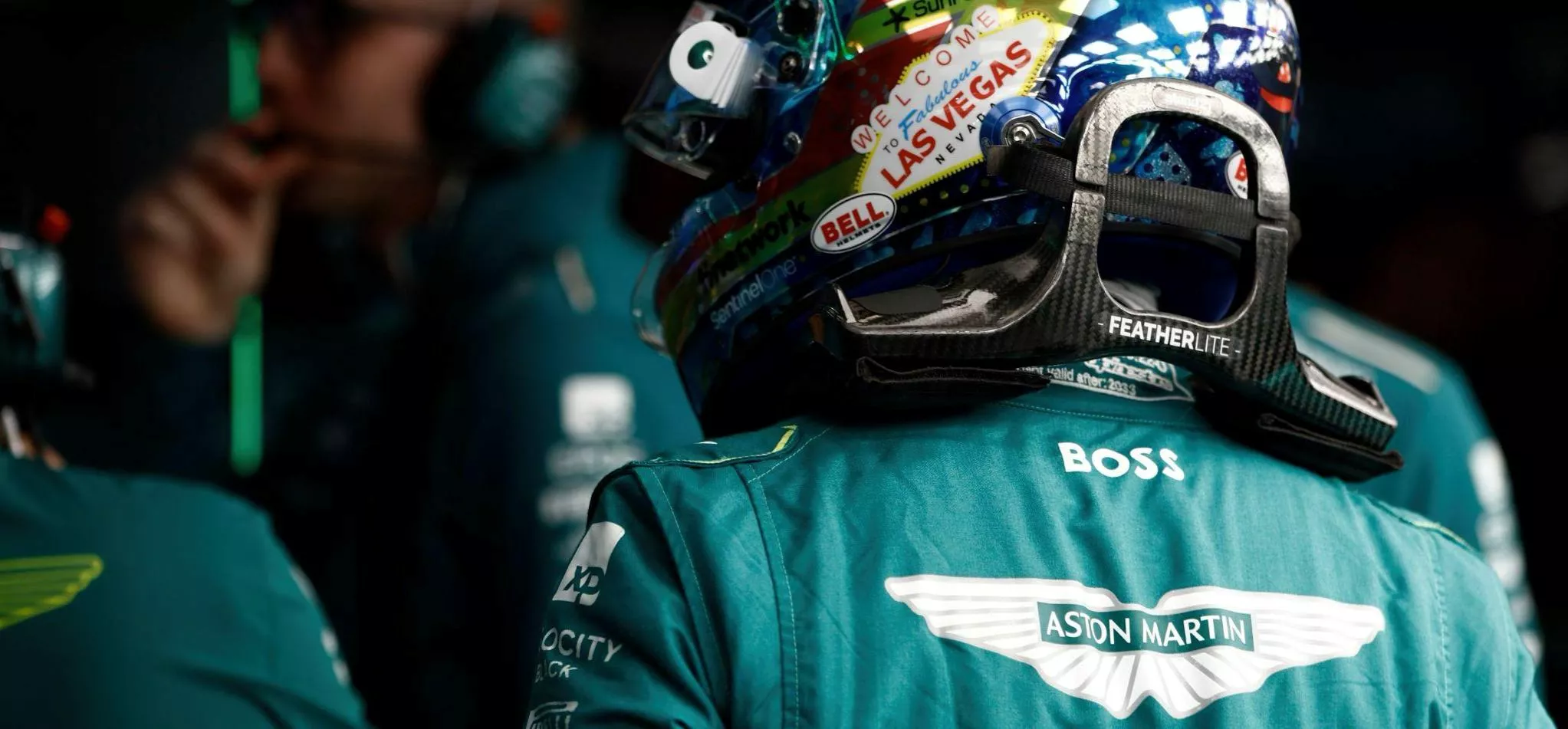 Fernando Alonso wearing his HANS device