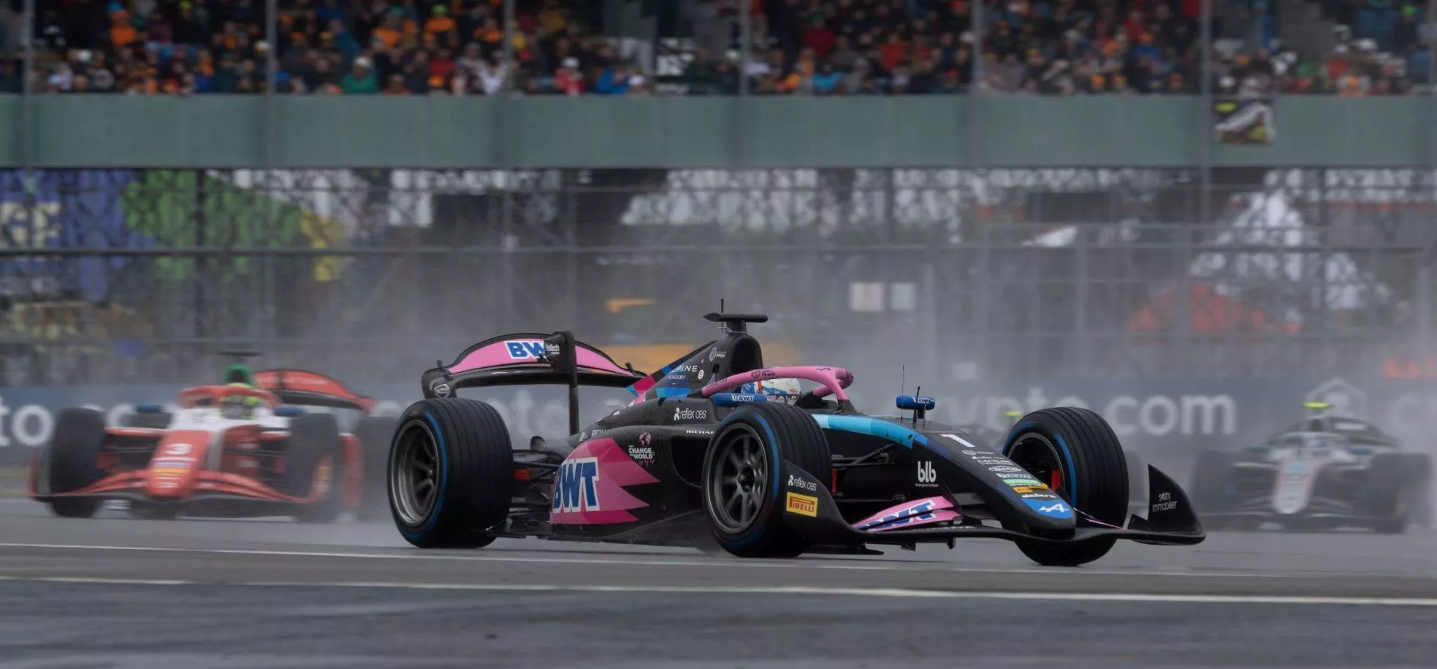 F2 car in the rain