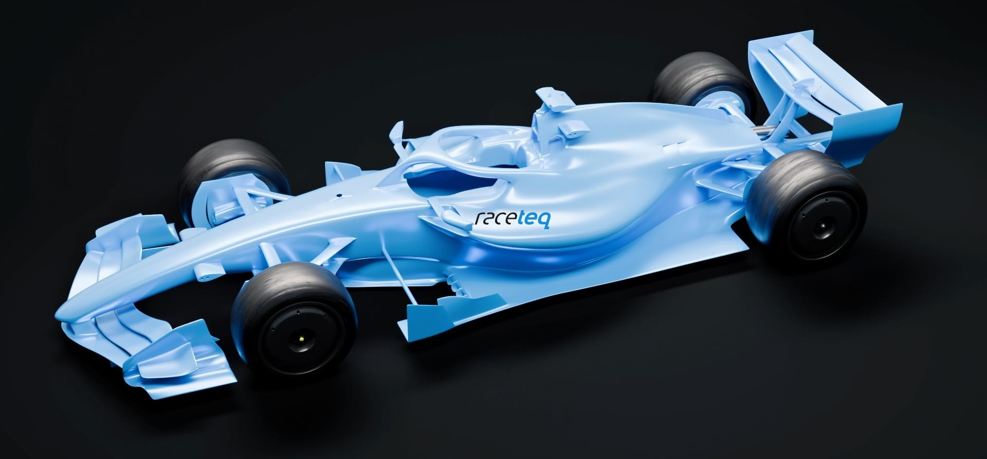 3D render of the side view of what a 2026 F1 car could look like