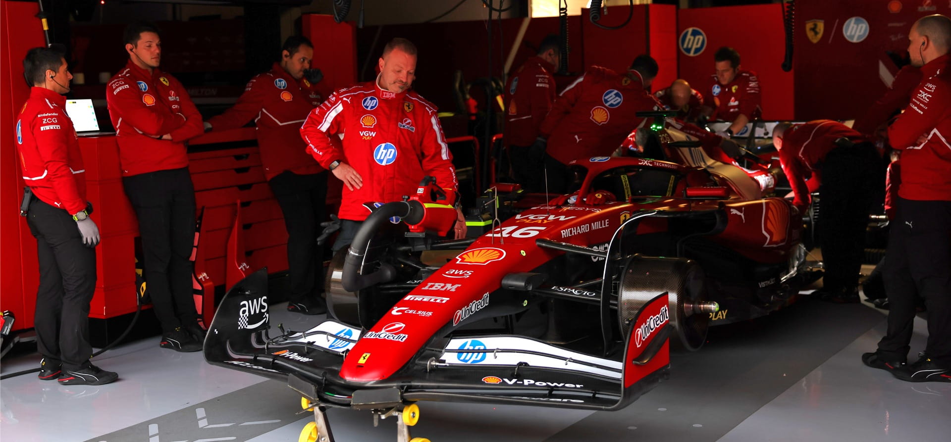 Ferrari F1 garage F1 preseason testing Bahrain