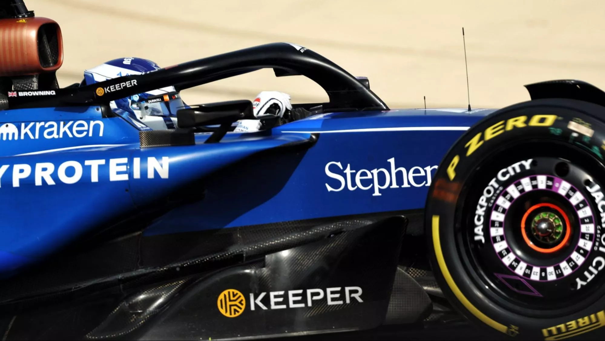 Williams F1 car, Luke Browning driving