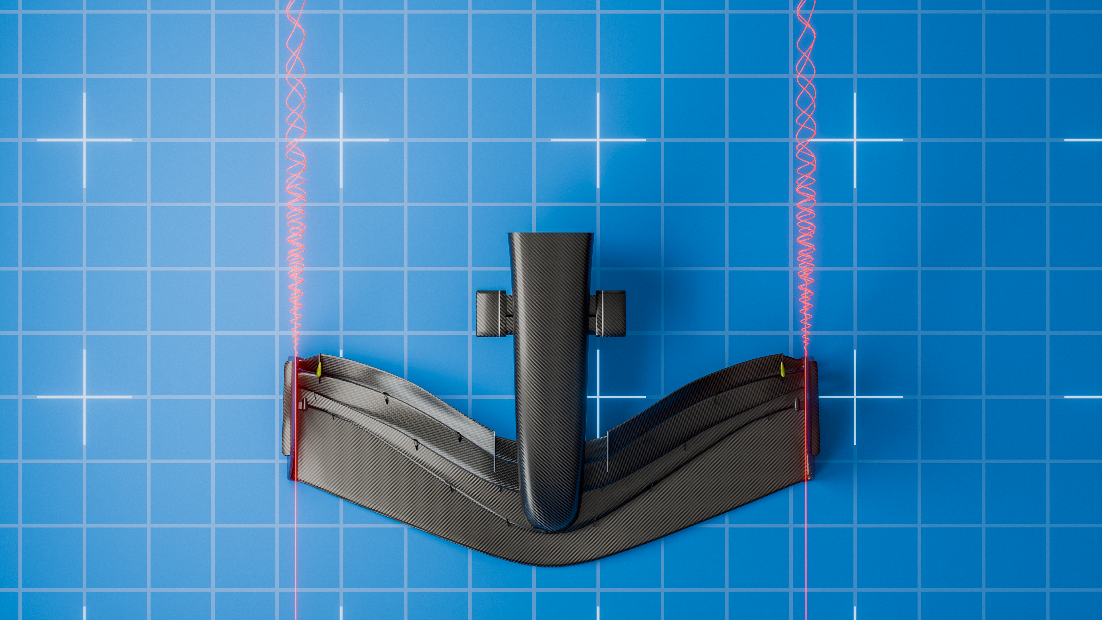 Vortex 3D render on F1 car front wing