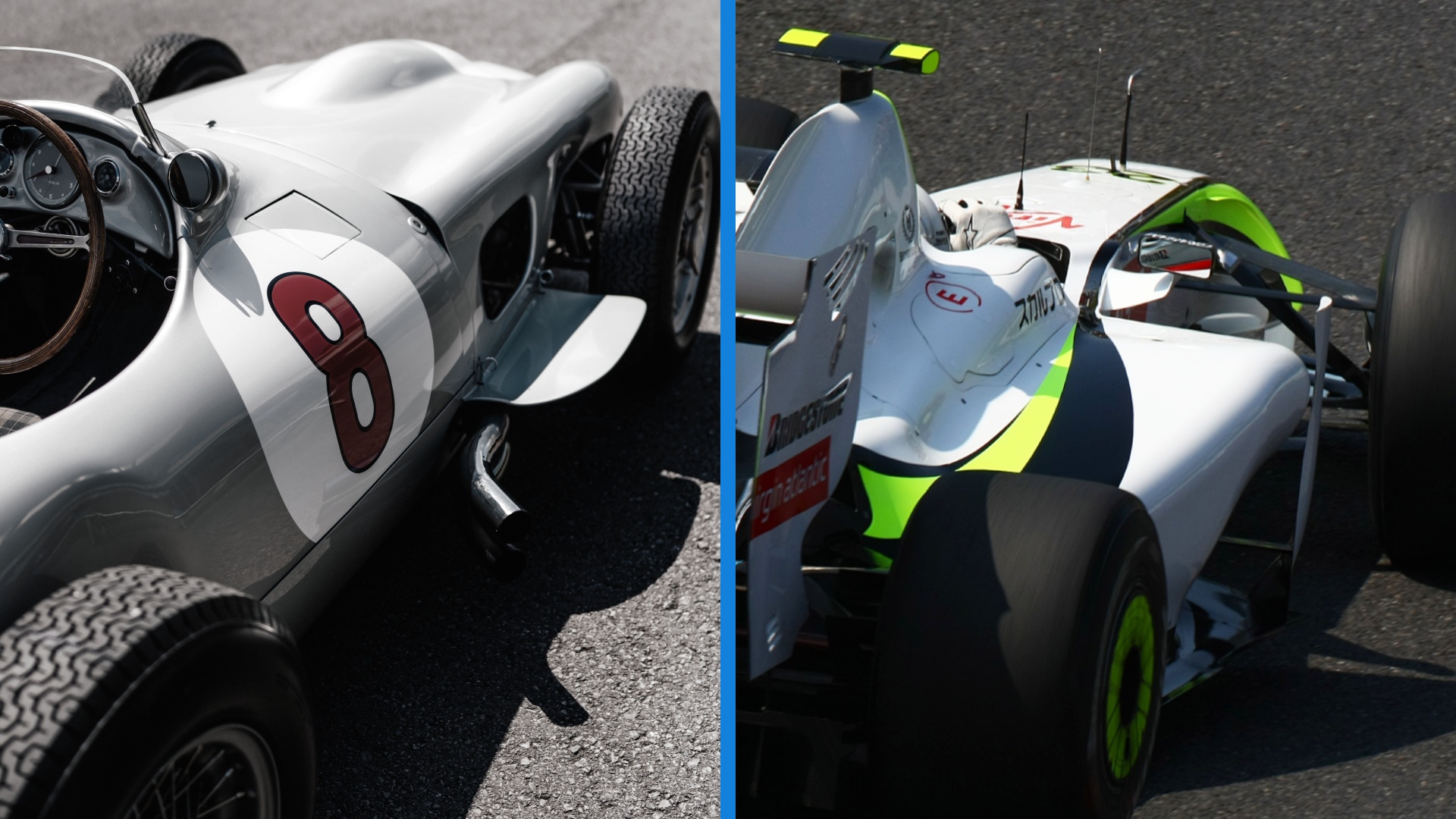 Mercedes and Brawn GP car