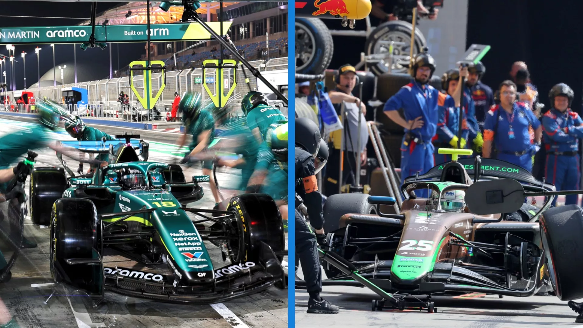 F1 vs F2 pitstops